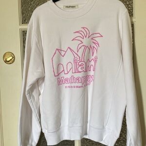 NWOT Madhappy x Miami White Crewneck in Size Unisex Medium